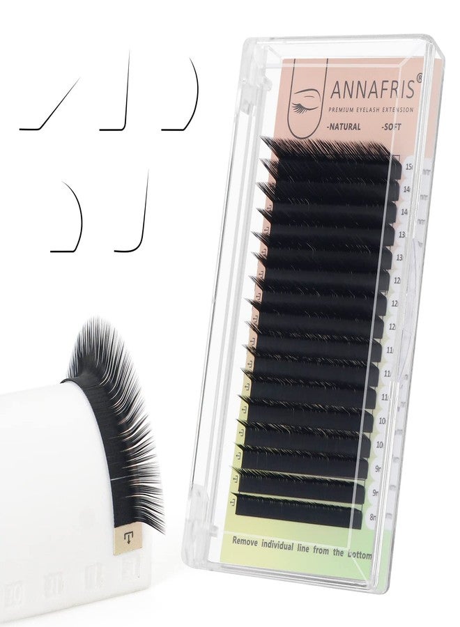 ANNAFRIS L/L+/LC/LD/LU(M) Curl Individual Eyelash Extension Natural Synthetic Mink Matte Black False Lashes Extension Faux Cils Maquillage (LU Curl, 0.07 8-15mm Mix) - Image 1